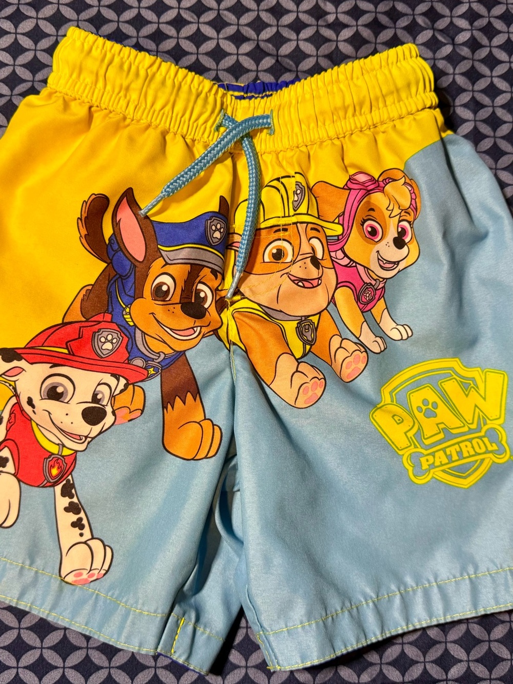 Nickelodeon Paw Patrol Kids Swim Trunks in Yellow and Light Blue